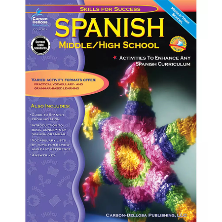 CARSON DELLOSA Skills for Success Spanish Resource Book, Grade 6-12, Paperback 4301